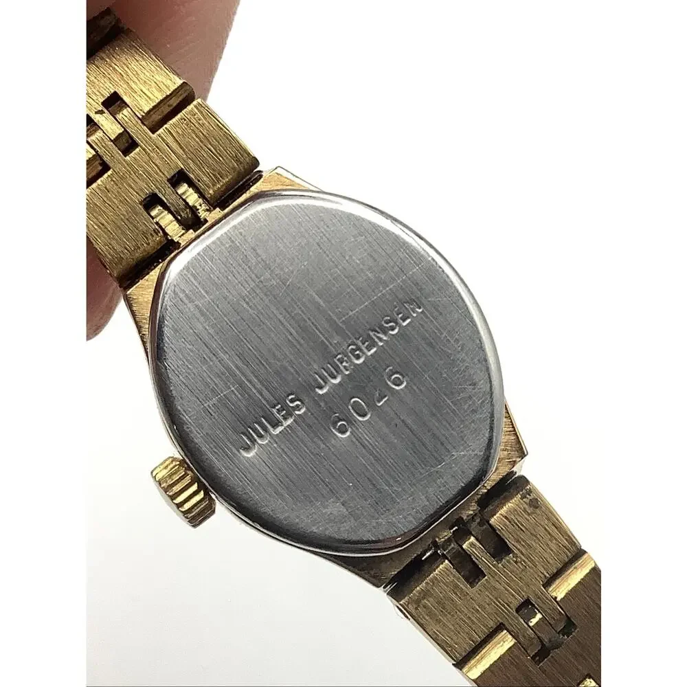 Vtg Jules Jurgensen 6046 Ladies Quartz Watch Gold Tone